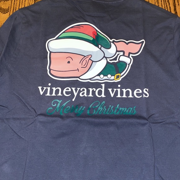 Vineyard Vines boys long sleeve Christmas shirt with elf whale, size L (16), NWT - Picture 2 of 5